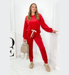 Снимка на Velour set sweatshirt + trousers red