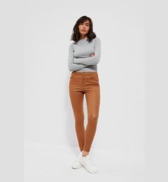Снимка на Waxed pants with fitted fit - beige