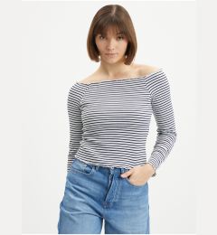 Снимка на White and blue striped T-shirt Pieces Alicia - Women's