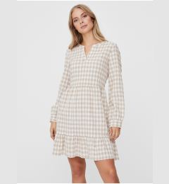 Снимка на White-beige plaid dress VERO MODA Kimi - Women