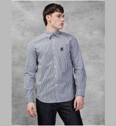 Снимка на White-Black Men's Striped Shirt Diesel - Men's