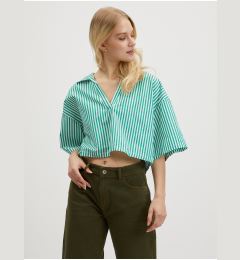Снимка на White-green women's striped blouse Noisy May Lisa - Women