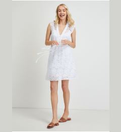 Снимка на White Lace Short Dress with Tie Guess Mykonos - Women
