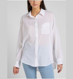 Снимка на White Ladies Loose Shirt with Extended Back Lee - Women