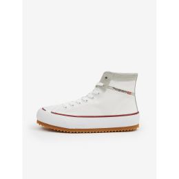Снимка на White Mens Ankle Sneakers with Suede Details Diesel - Men