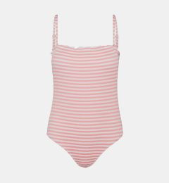 Снимка на White-pink striped one-piece swimwear VERO MODA Emily - Women