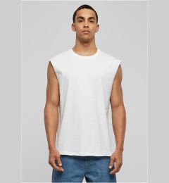 Снимка на White sleeveless T-shirt with open hem