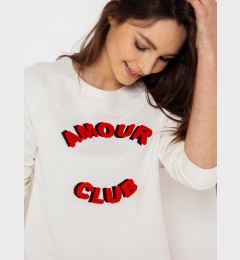 Снимка на White sweatshirt with CAMAIEU inscription - Women's
