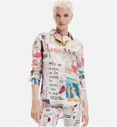 Снимка на White Women Patterned Shirt Desigual Newspaper - Women