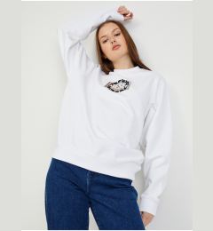 Снимка на White women's oversize sweatshirt Diesel Felpa - Women