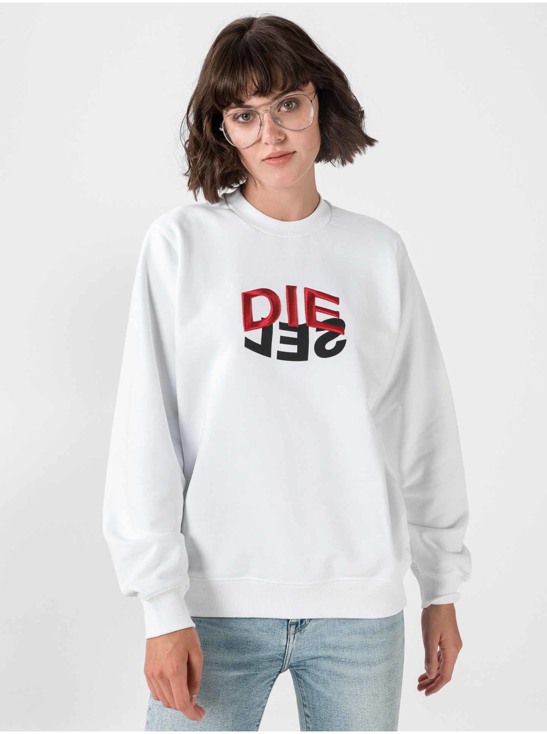 Снимка на White women's sweatshirt Diesel F-Ang - Women