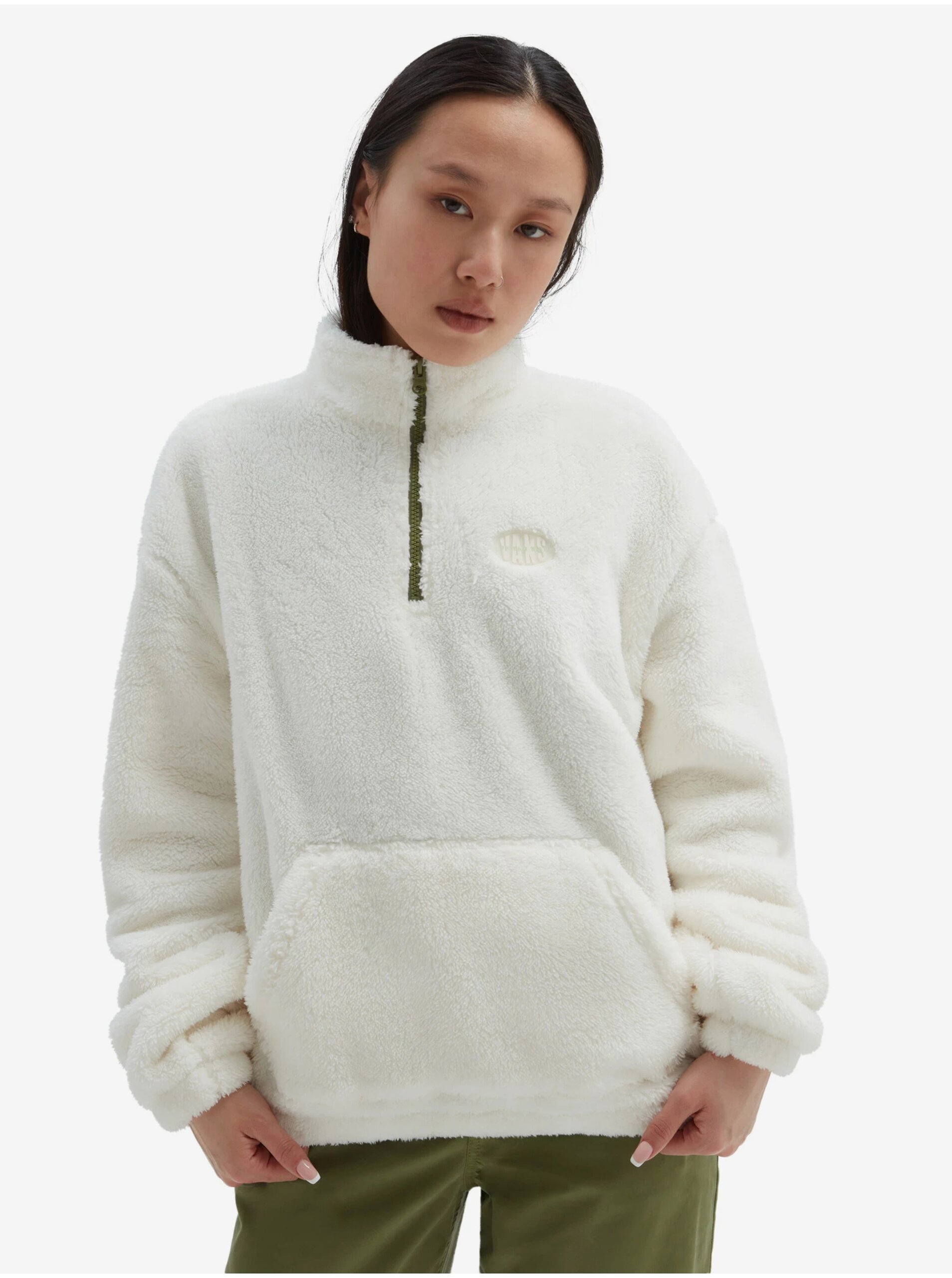 Снимка на White Women's Sweatshirt VANS Pioneer Mock - Women