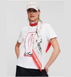 Снимка на White women's T-shirt KARL LAGERFELD Archive - Women's