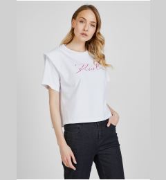 Снимка на White women's T-shirt with shoulder pads KARL LAGERFELD - Women's