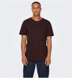 Снимка на Wine men's striped t-shirt ONLY & SONS Benne - Men's