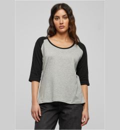 Снимка на Women's 3/4 contrast raglan T-shirt grey/bl