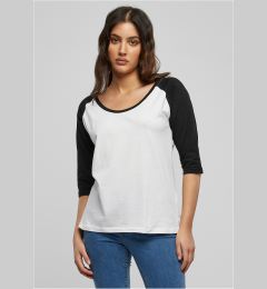 Снимка на Women's 3/4 contrast raglan t-shirt wht/blk