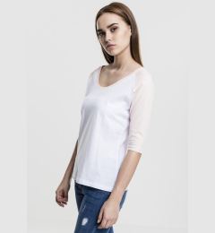 Снимка на Women's 3/4 contrast raglan t-shirt wht/pink