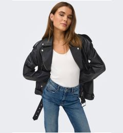 Снимка на Women's black faux leather jacket ONLY Vera - Women
