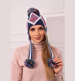 Снимка на Women's cap with long ears Eunika K322 dark blue