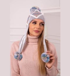 Снимка на Women's cap with long ears Eunika K322 gray+blue