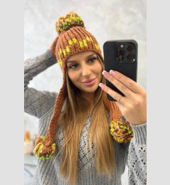 Снимка на Women's cap with long ears Nadia K321 camel