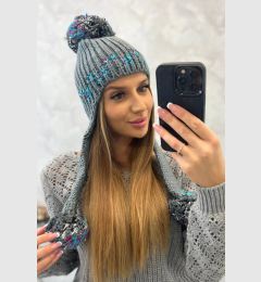 Снимка на Women's cap with long ears Nadia K321 dark gray