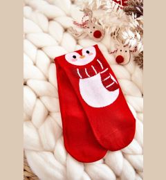 Снимка на Women's Christmas socks with penguin pattern red