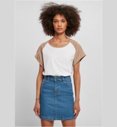 Снимка на Women's contrasting raglan t-shirt white/softtaupe