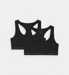 Снимка на Women's Cotton Bra for Everyday Wear 4F (2 Pack) - Black