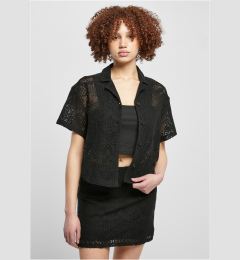 Снимка на Women's Crochet Lace Holiday Shirt Black