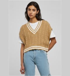 Снимка на Women's Cropped Knit College Slipover Unionbeige