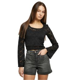 Снимка на Women's Cropped Lace Longsleeve Black