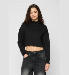 Снимка на Women's Cropped Oversized Sweat High Neck Crew Black