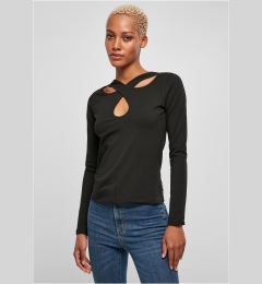 Снимка на Women's crossed cutout with long sleeves black