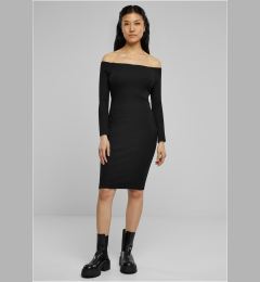 Снимка на Women's dress with long sleeves and ribs black