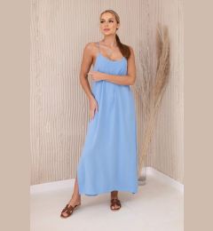 Снимка на Women's dress with straps - sky blue
