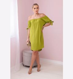 Снимка на Women's dress with ties on the sleeves - kiwi