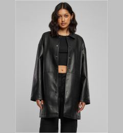 Снимка на Women's faux leather coat in black