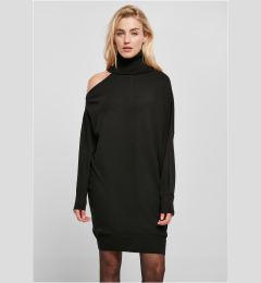 Снимка на Women's knitted one-shoulder dress - black
