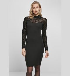 Снимка на Women's Lace Dress with Turtle Neck Black