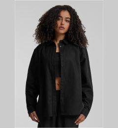 Снимка на Women's linen mixed oversized shirt black