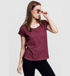 Снимка на Women's long-back T-shirt in the shape of a spray with burgundy color