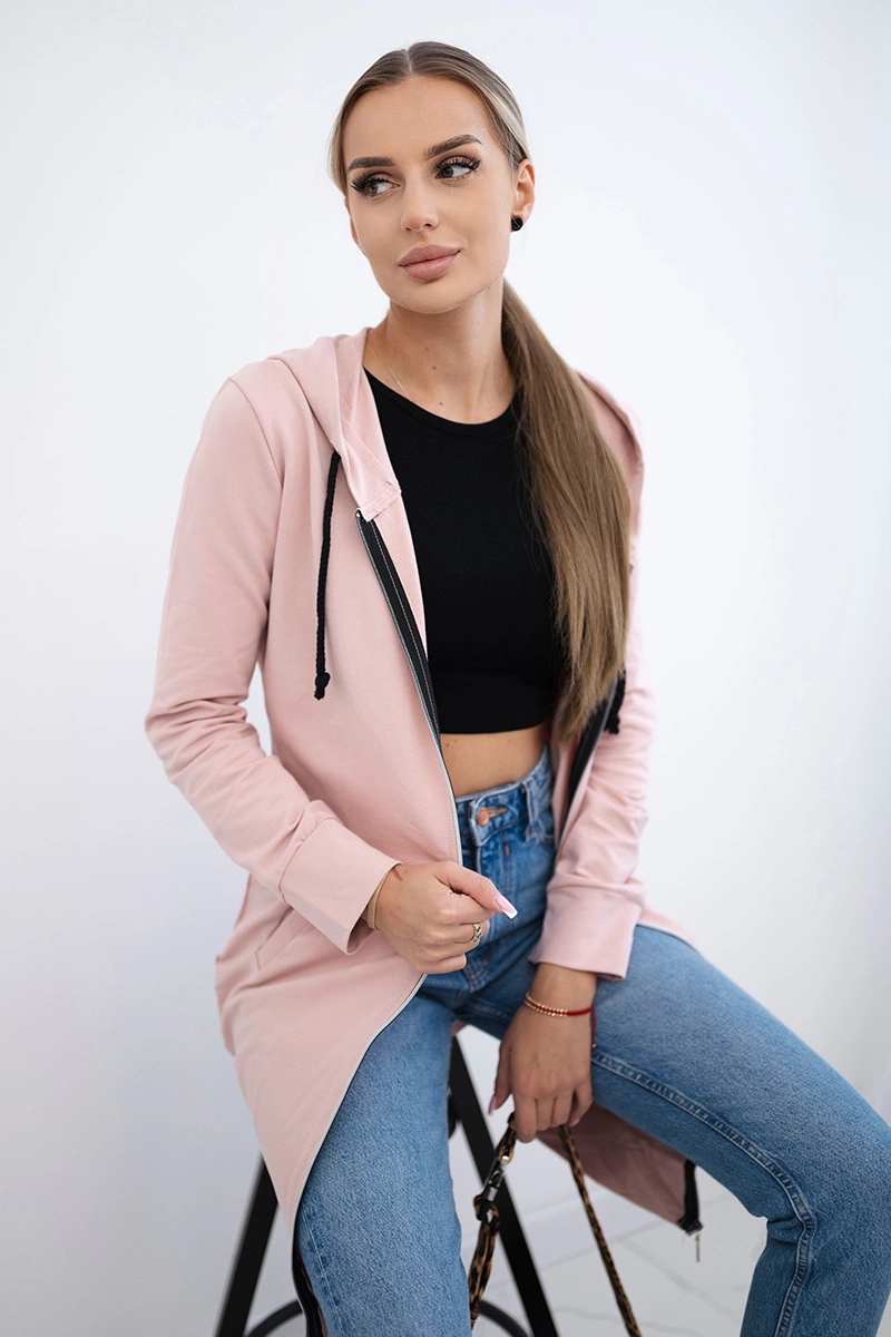 Снимка на Women's long hoodie Kesi - powder pink