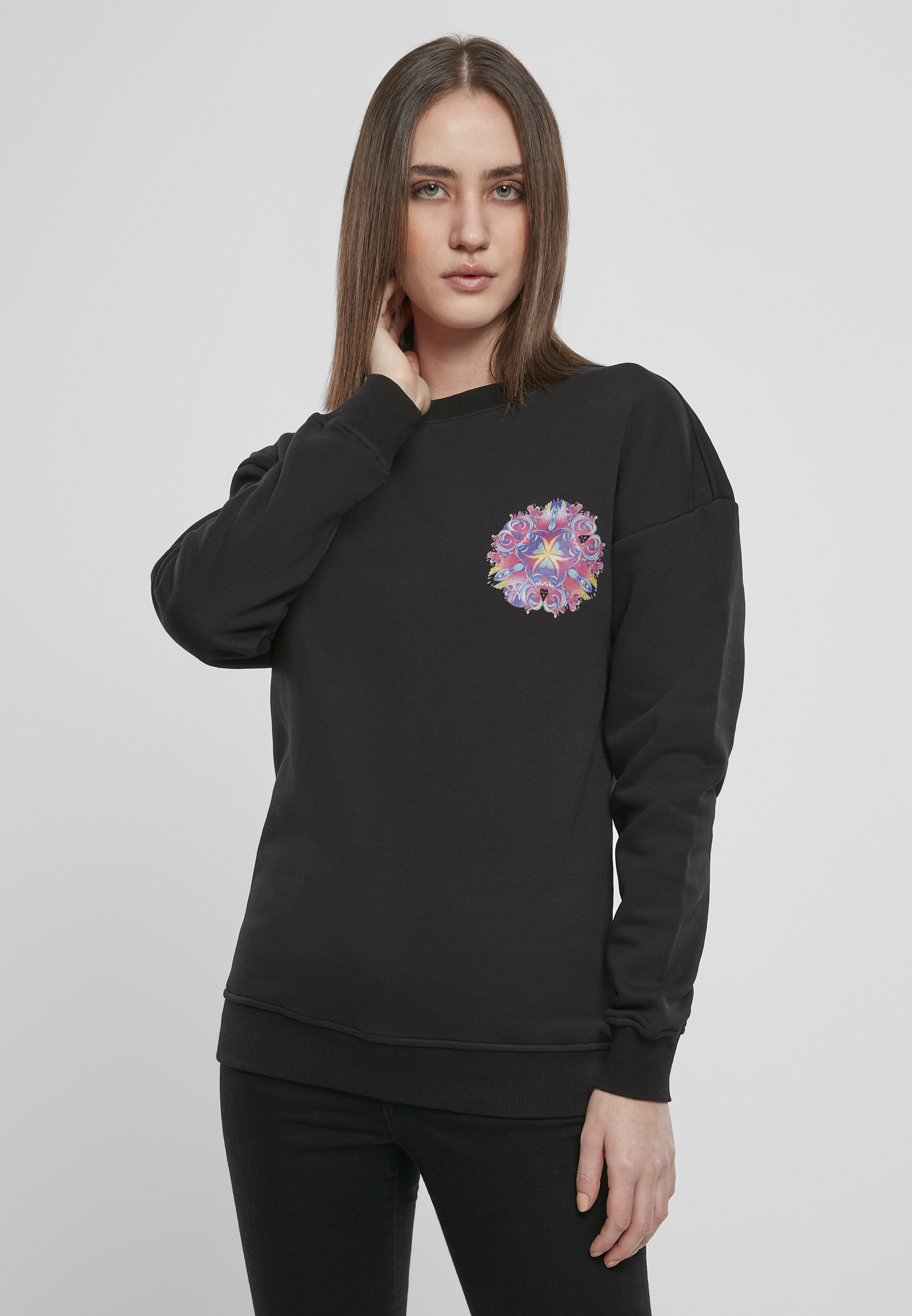 Снимка на Women's Mandala Crewneck Sweatshirt Black