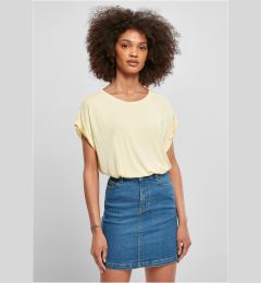 Снимка на Women's Modal T-Shirt with Extended Shoulder - Soft Yellow