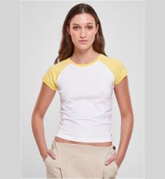 Снимка на Women's Organic Stretch Short Retro Baseball T-Shirt White/Vintagesun