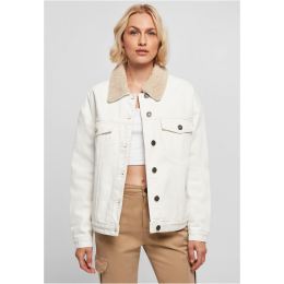 Снимка на Women's oversized denim jacket Sherpa in white