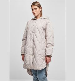 Снимка на Women's Oversized Diamond Quilted Hooded Coat in Warm Grey