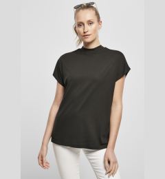 Снимка на Women's oversized viscose cut t-shirt on the sleeve black